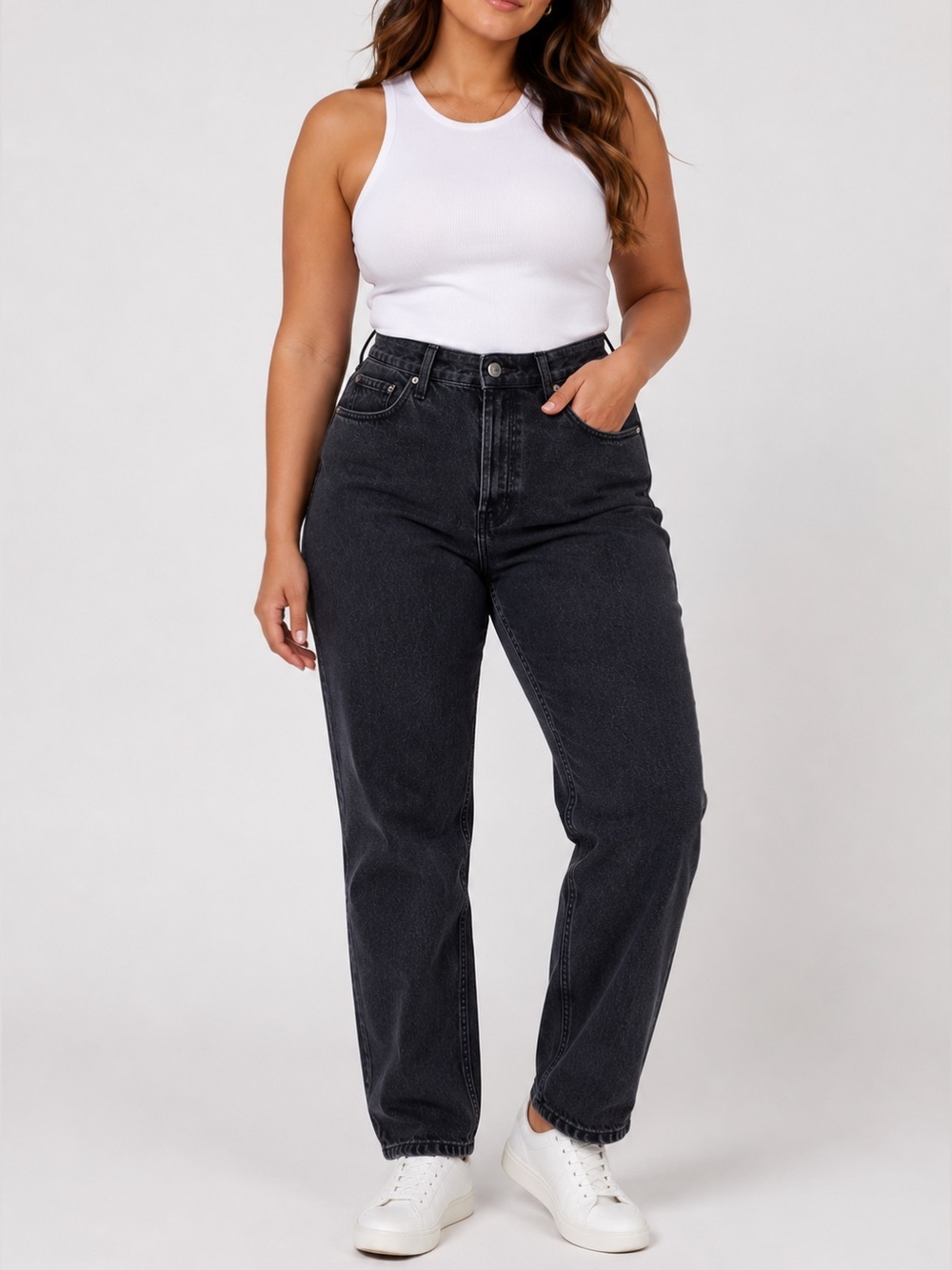 Everlane Curvy 90s Cheeky Straight Jeans Dark Wash High Rise Size 26 NWT